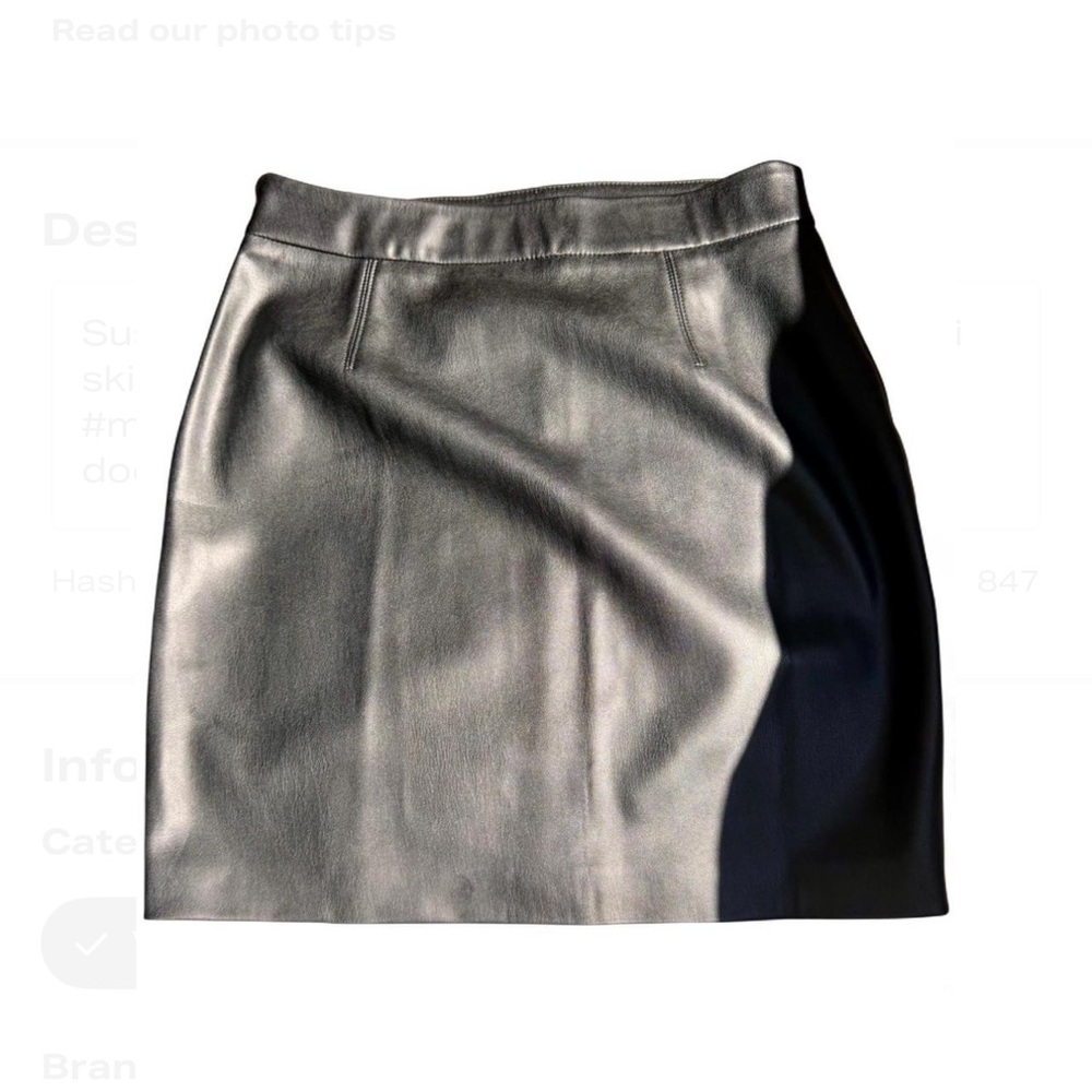 Susana Monaco Black Leather Pencil Skirt